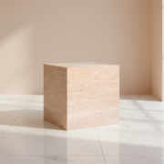 SCOGLIO Plinth Travertine Cube